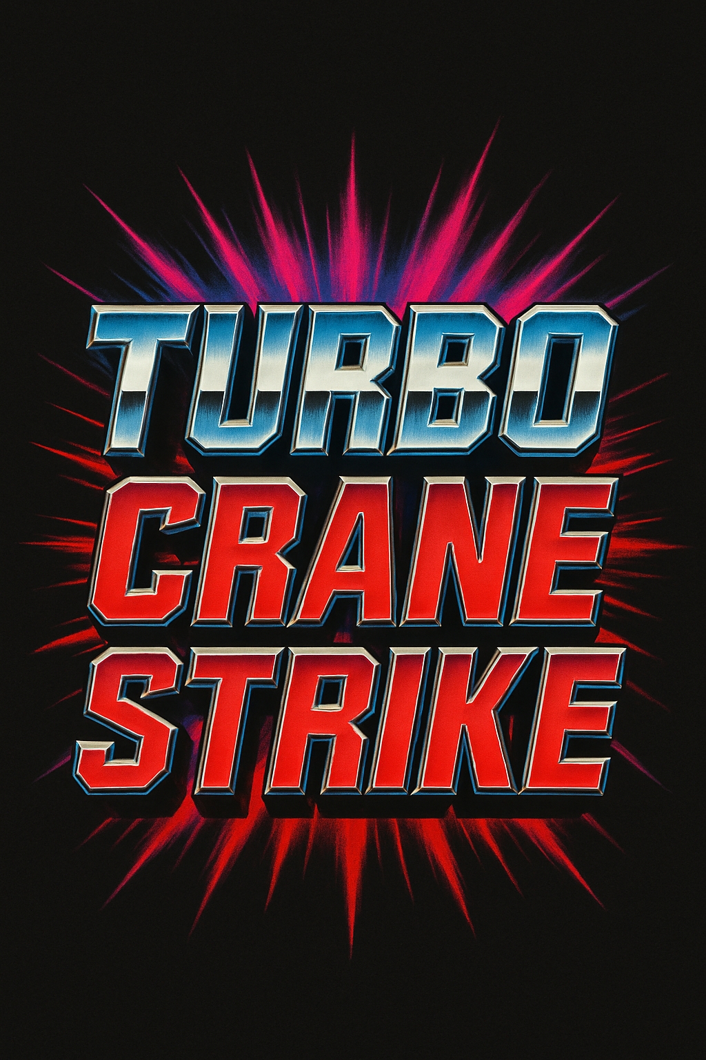 Turbo Crane Strike Energetic Text Design T-Shirt