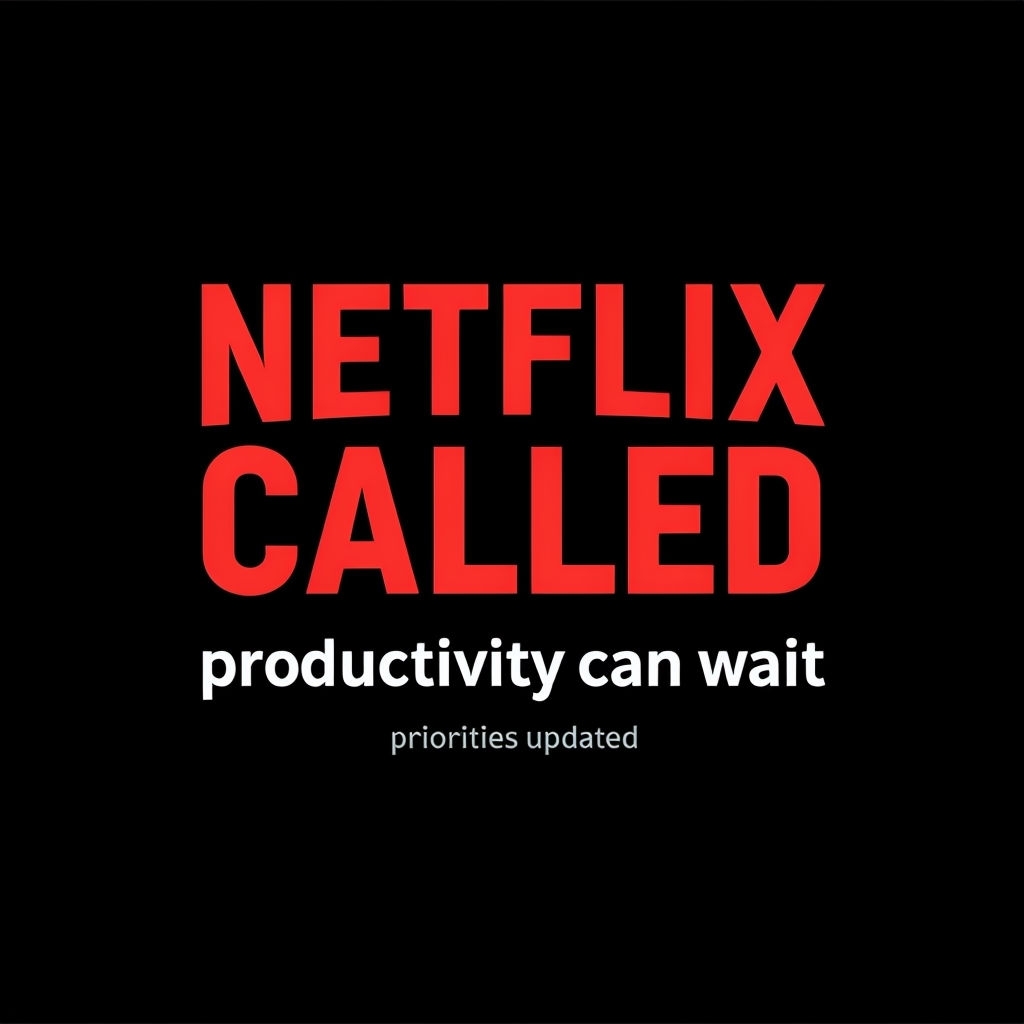 Netflix Called Productivity Can Wait Modern Typography T-Shirt