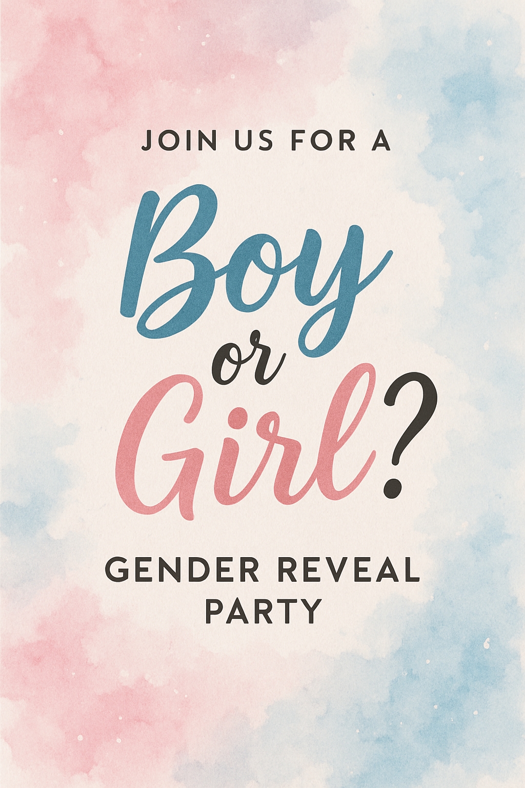 gender reveal card