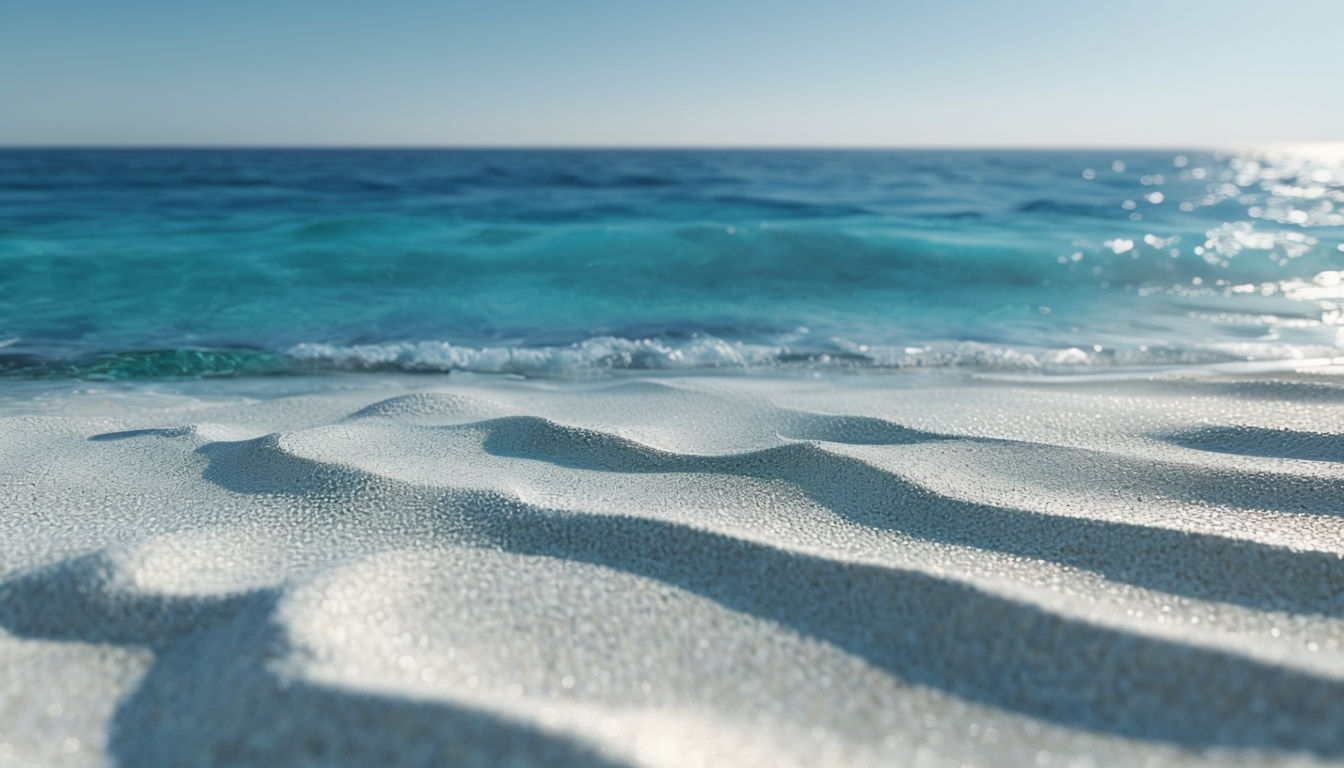 Serene Beach Scene with Turquoise Ocean Virtual Background