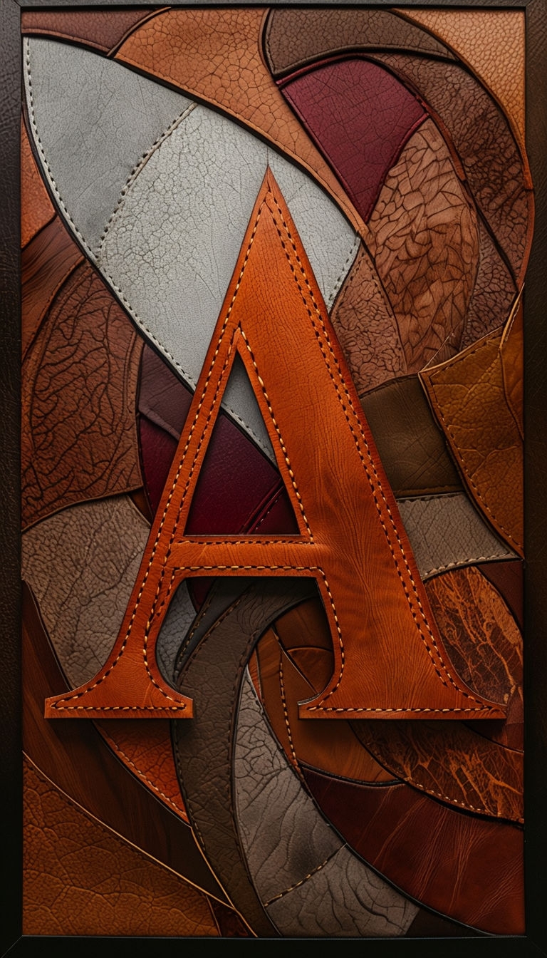 Intricate Leather Artwork Featuring Stylized Letter A Phone Case Cover