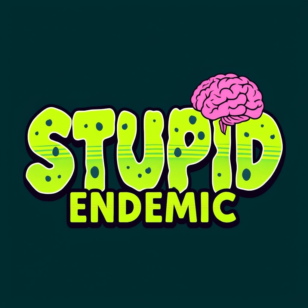 Quirky STUPID Brain Graphic Cartoon T-Shirt
