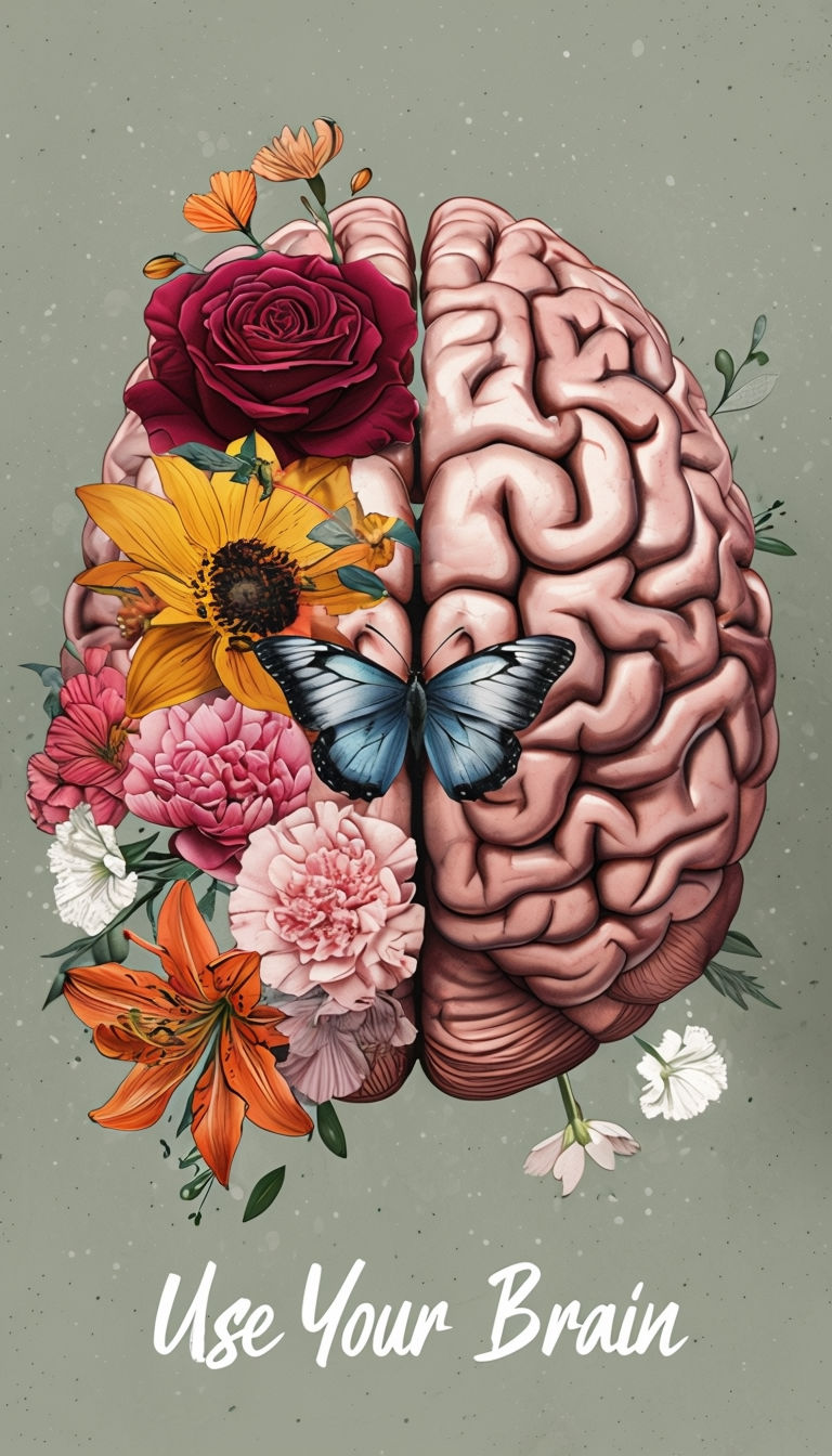 Brain and Flower Poster