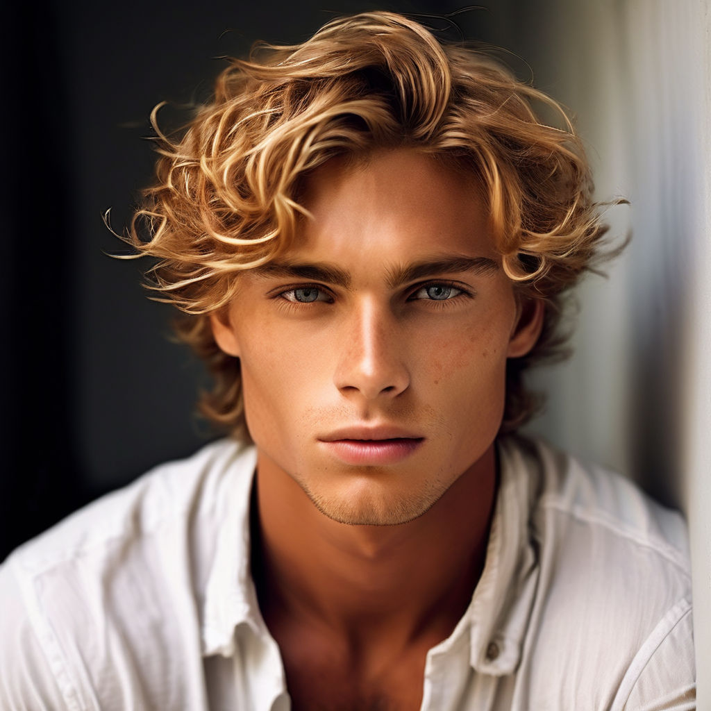 honey blonde long curly hair