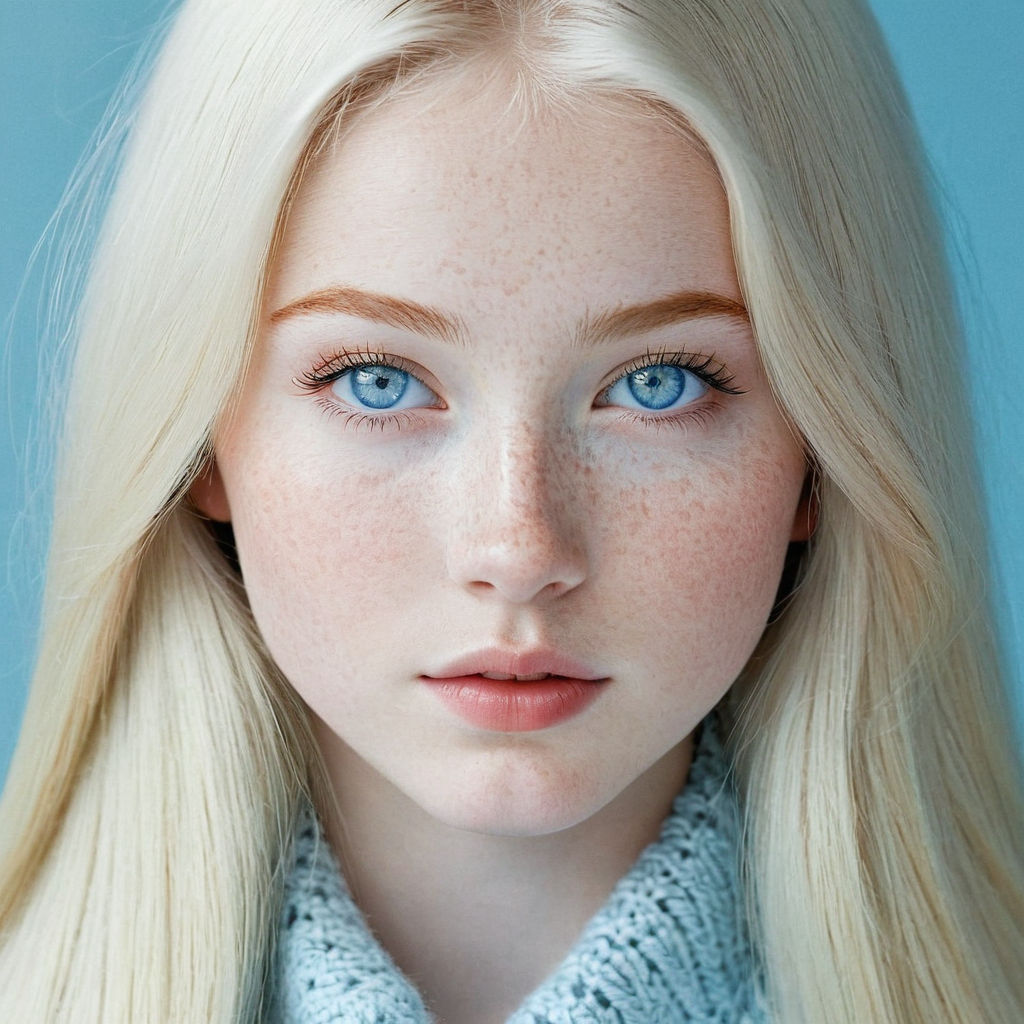 a female albino teen