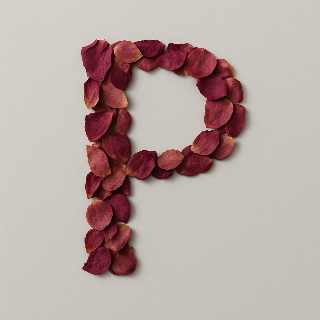 Elegant Rose Petal Letter P Monogram Design