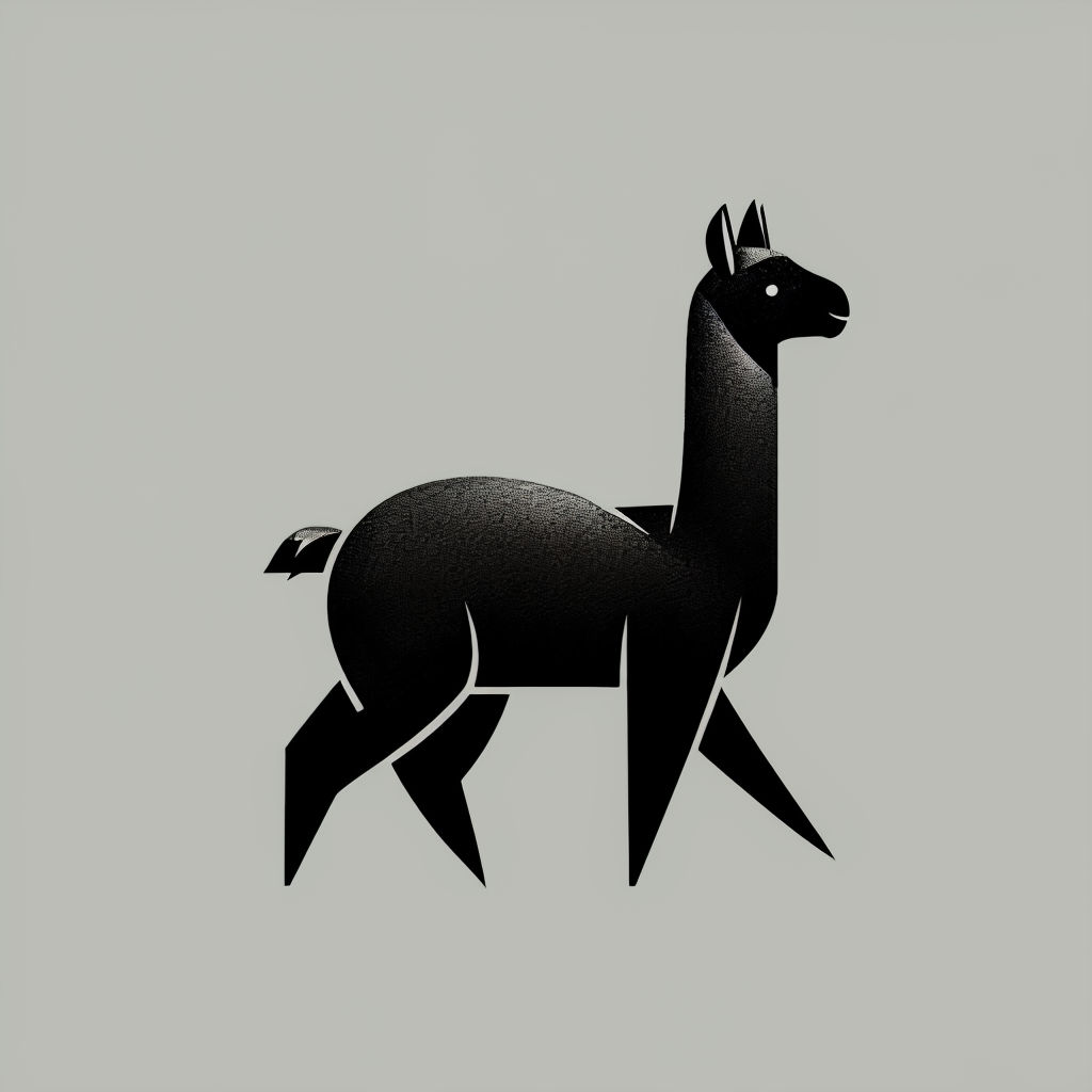 Minimalist Black Llama Vector Graphic Design Logo