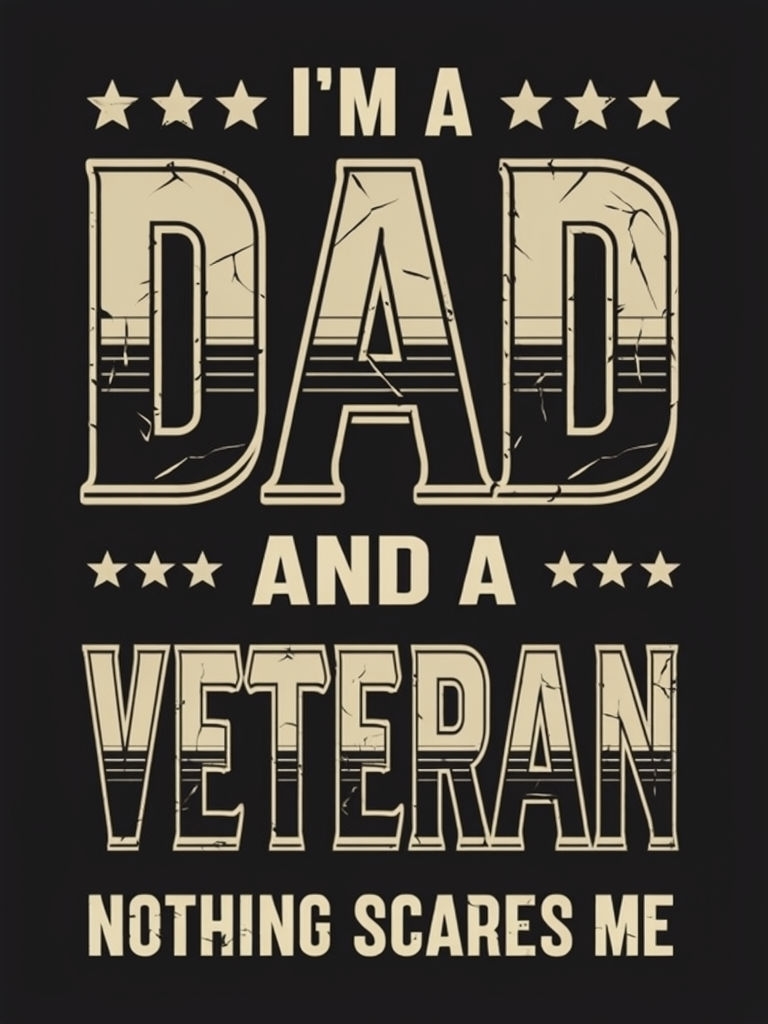 Vintage Dad and Veteran Distressed Graphic T-Shirt