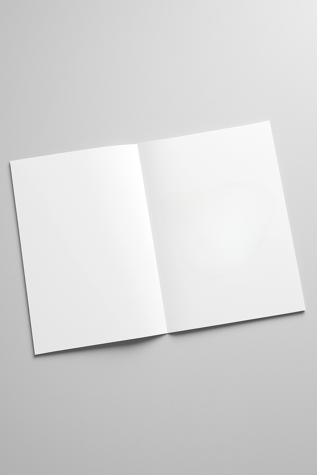 Minimalist Open Brochure on Light Gray Surface Mockup