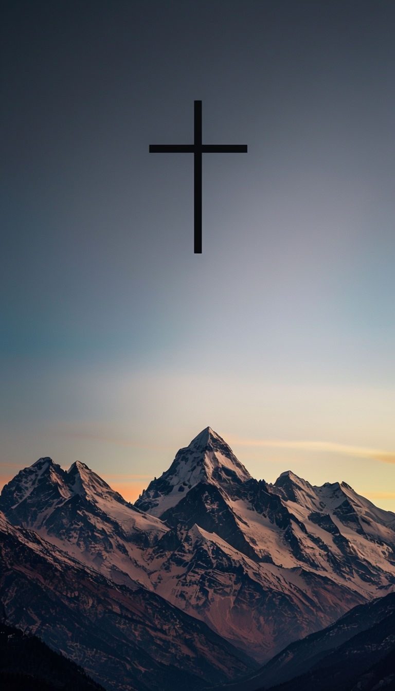 Snow-Capped Mountains with Serene Gradient Sky Mobile Wallpaper