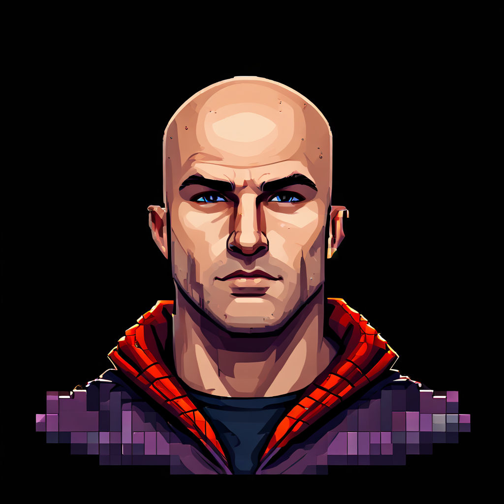 Bald young man pixel art by Владислав - Playground