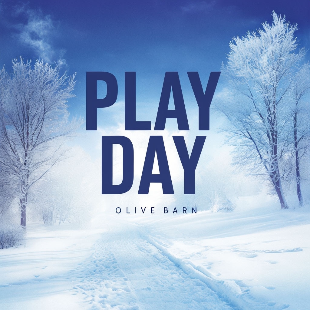 Winter Fun Scene with Play Day and Olive Barn Title Spotify Album Cover