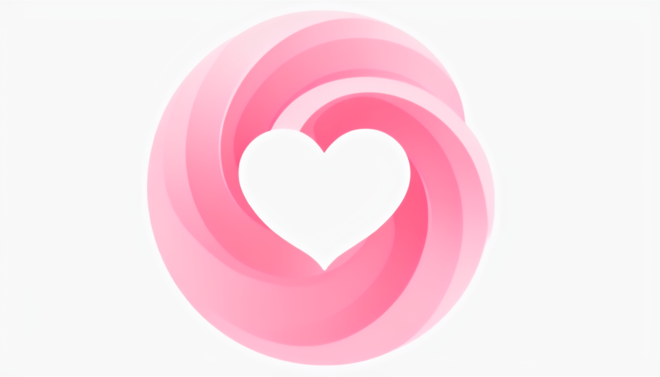 Minimal Pink Heart Swirl Logo Design