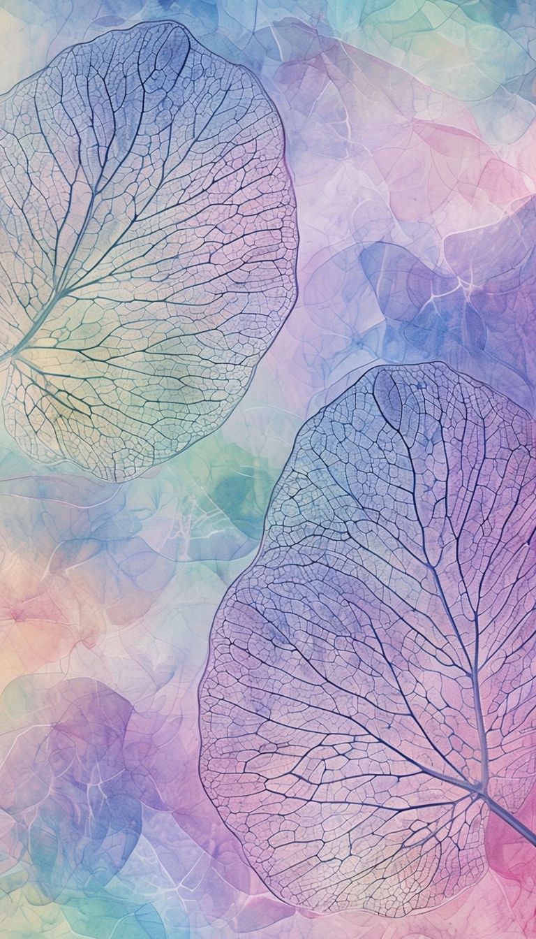 Delicate Transparent Leaves on Pastel Gradient Phone Case Cover