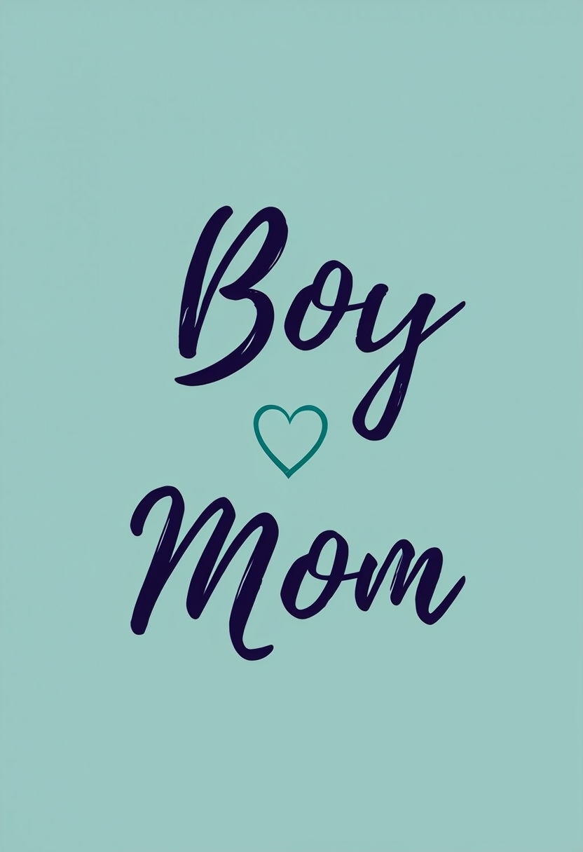 Minimalist Dark Navy Blue Boy Mom Design T-Shirt