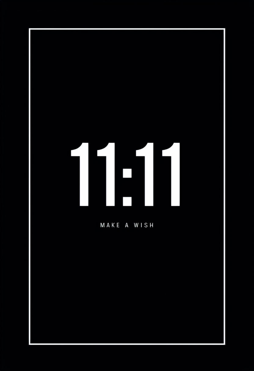 Minimalist 11:11 Make a Wish Design with Inspirational Quote Poster