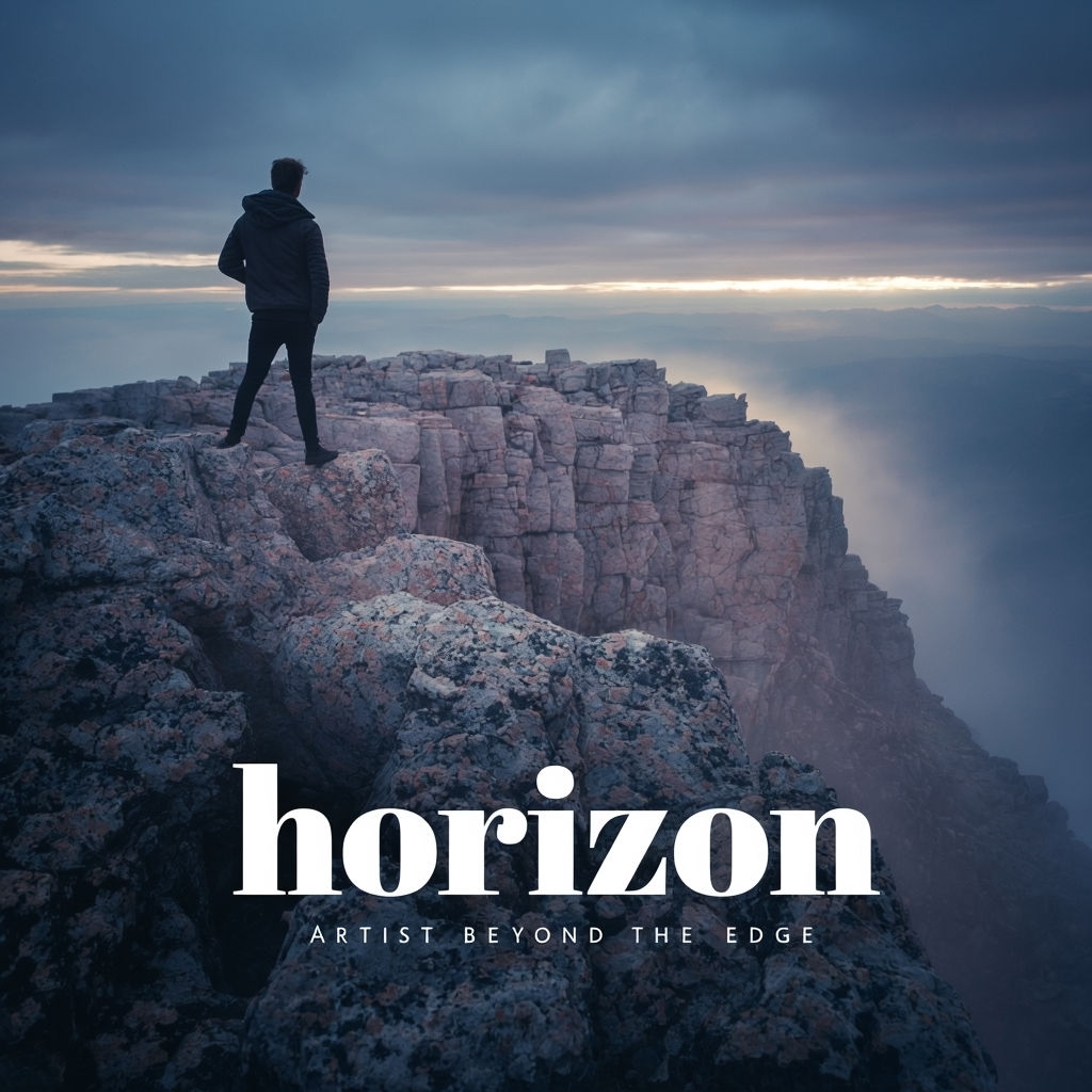 Dramatic Twilight Horizon Scene for Whispers Beyond the Edge Album Cover