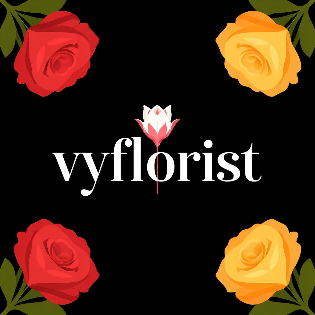 Elegant Floral Vyflorist Design T-Shirt