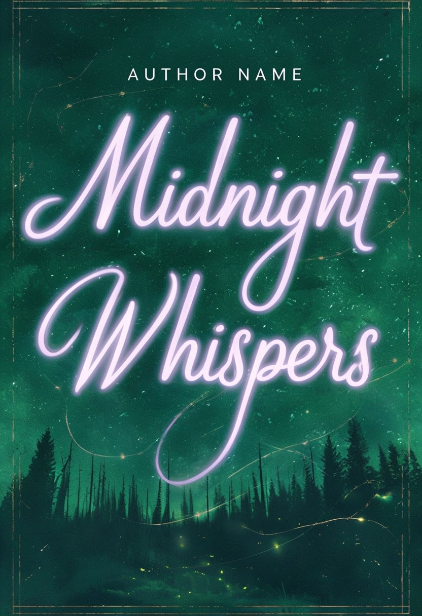 Midnight Whispers Enchanting Neon Ebook Cover Design