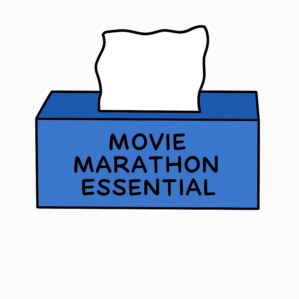 Blue Tissue Box Movie Marathon Essential Cartoon Sticker