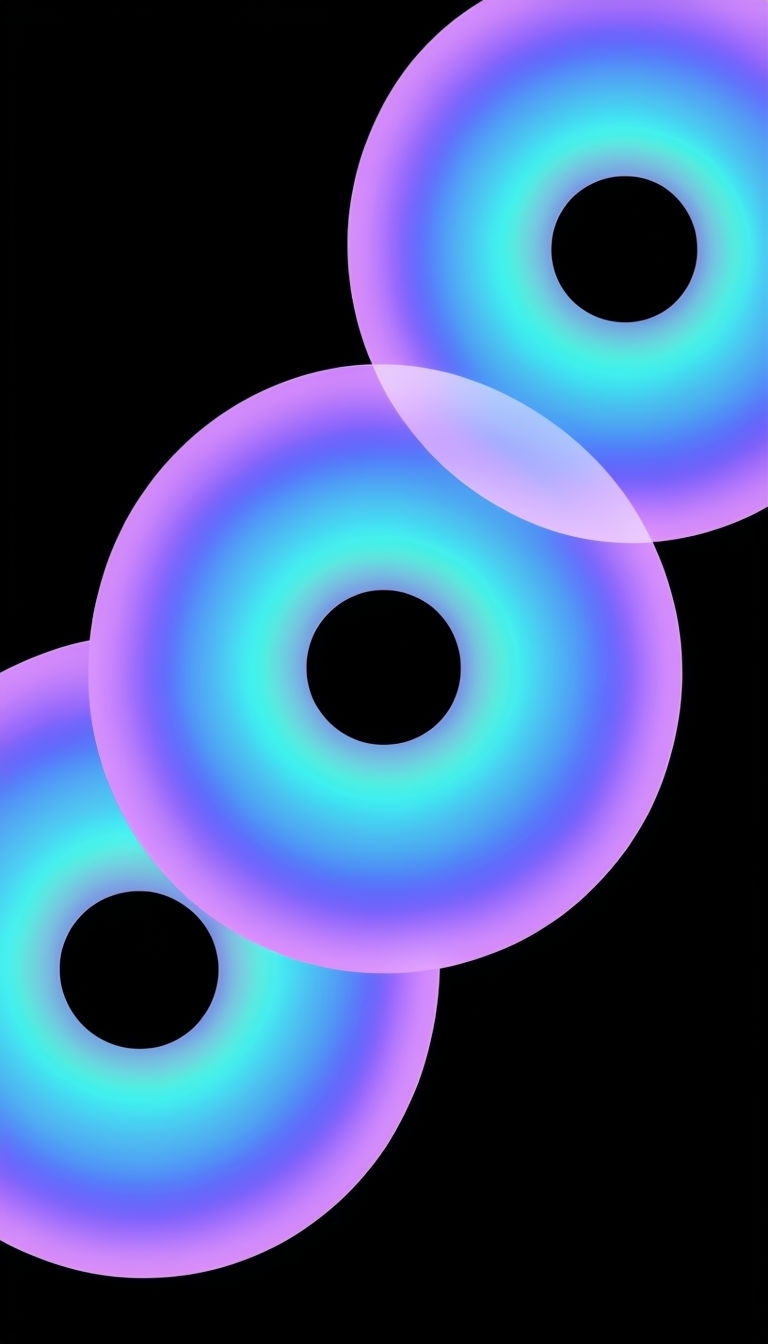 Vibrant Overlapping Neon Circles Abstract Mobile Wallpaper