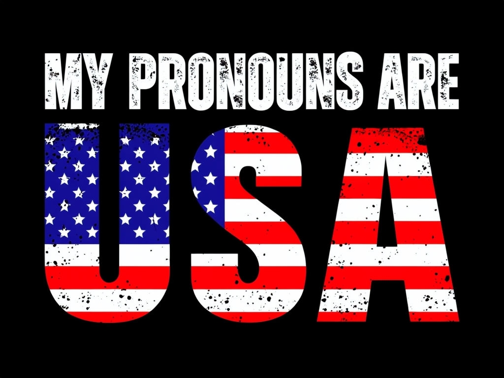 My Pronouns Are USA Vintage American Flag T-Shirt