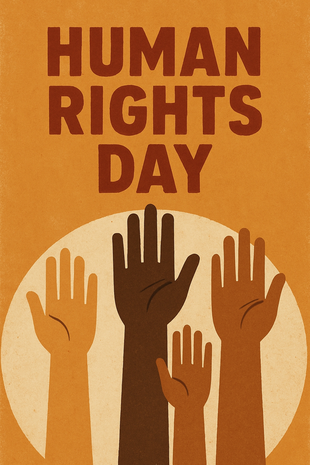 Human Rights Day Vintage Poster Celebrating Unity and Equality