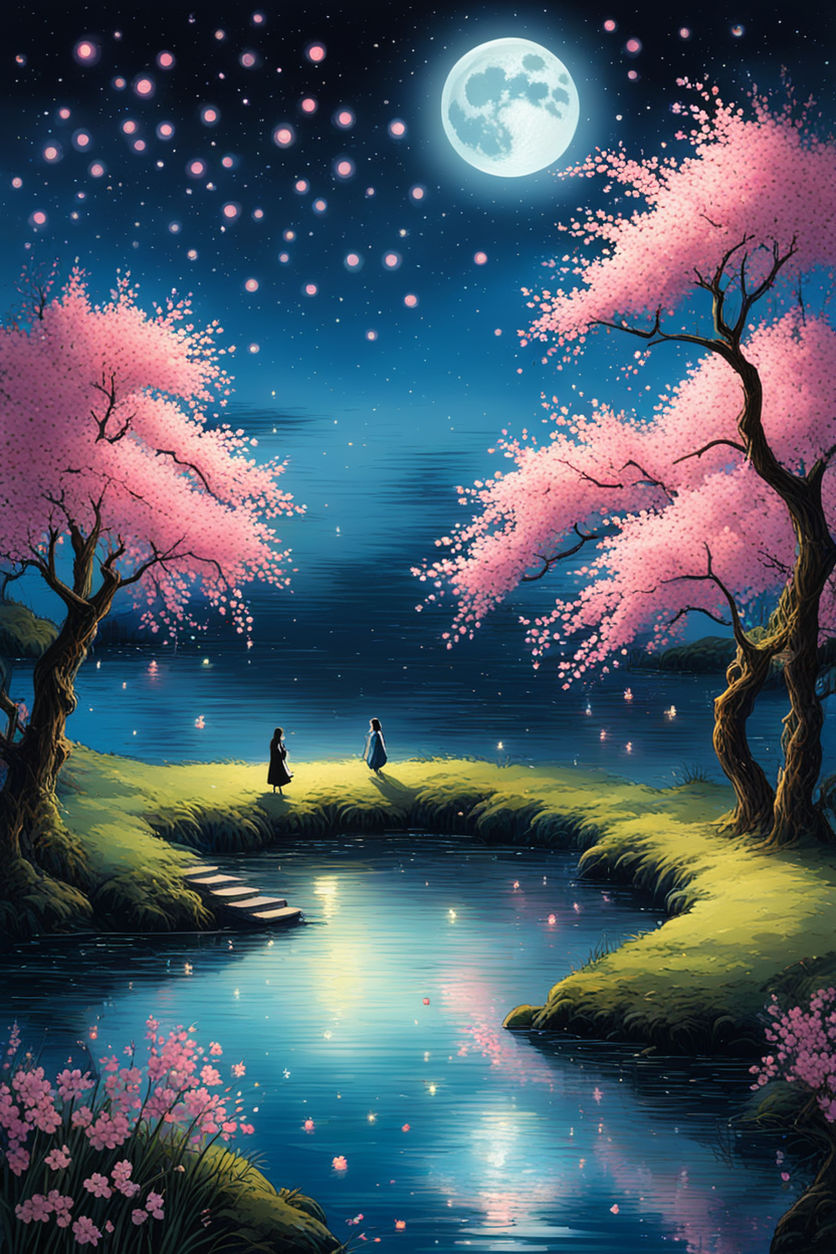illustration-bringing-together-a-landscape-of-a-moonlit-night