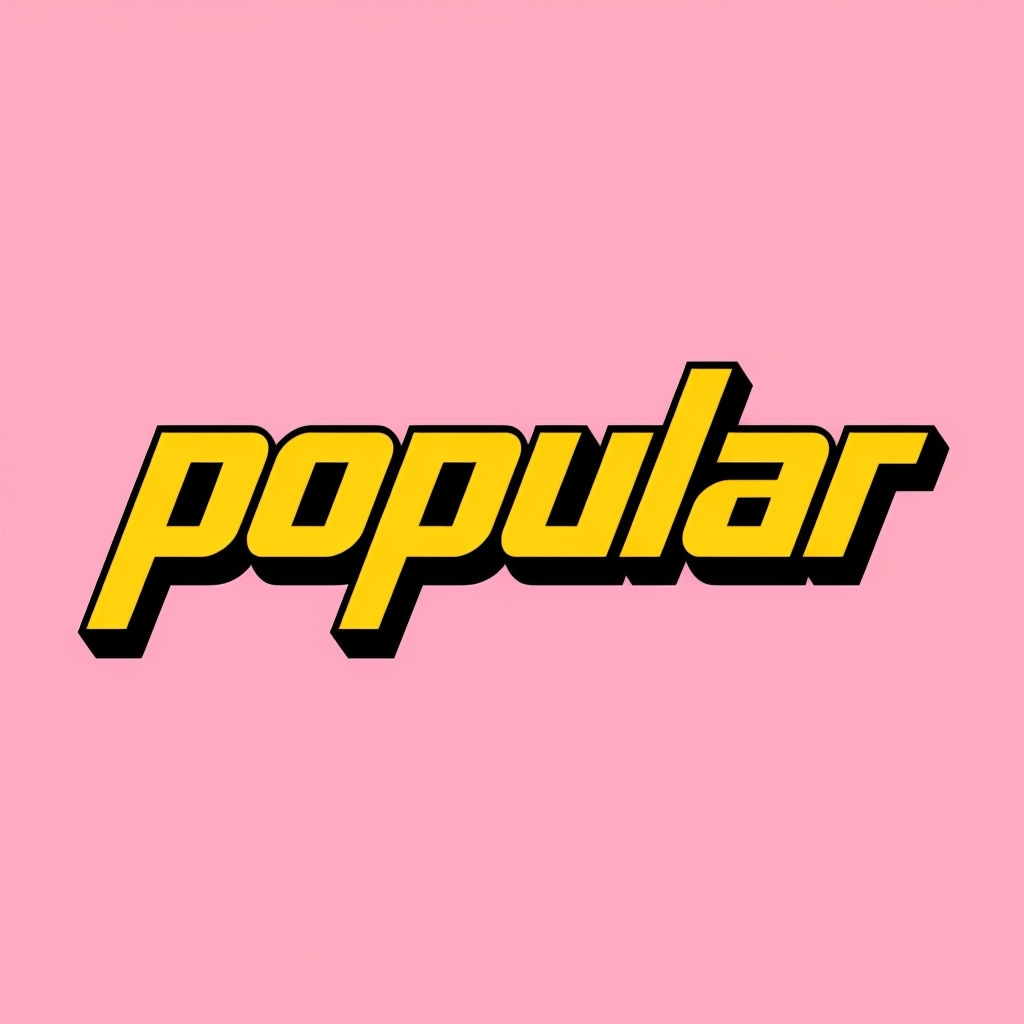 Bold Yellow 'Popular' Text Design on Light Pink Background Mug
