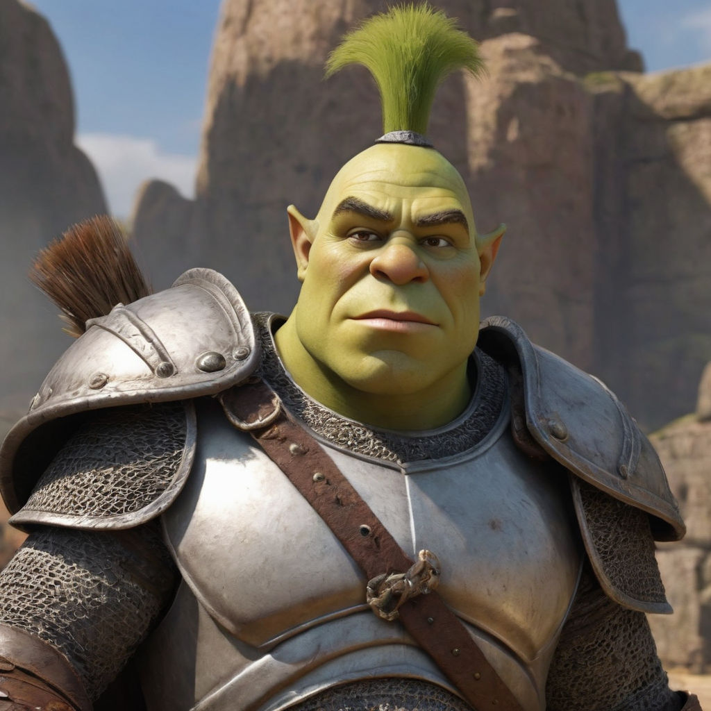 Shrek donning Spartan armor by Вараздат Ваноєвич Атанесян - Playground