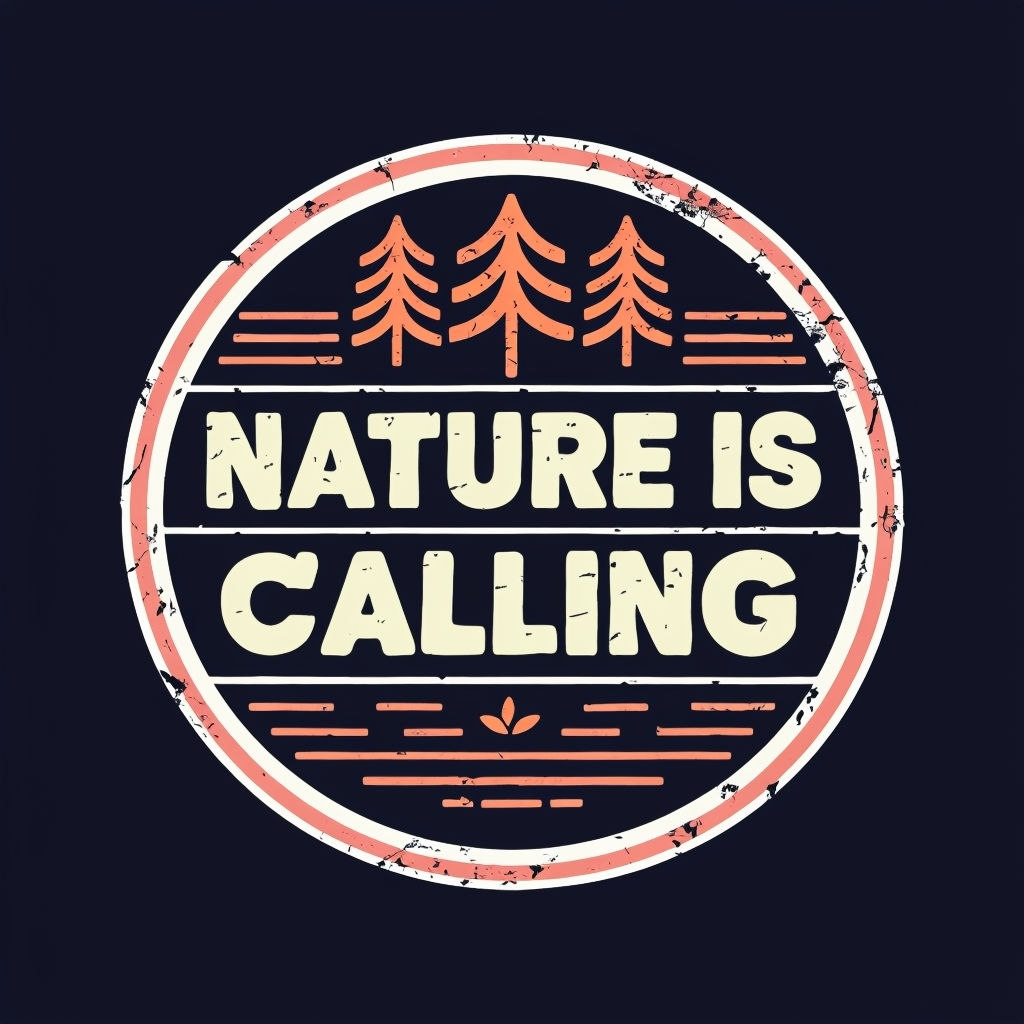 Vintage Nature Calling Emblem Design for Adventure Logo