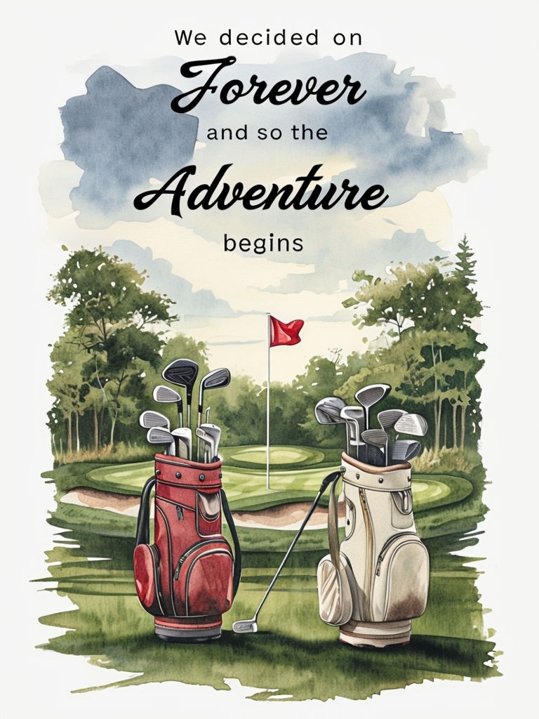 Forever Adventure Begins Golf Course Scene Event Signs