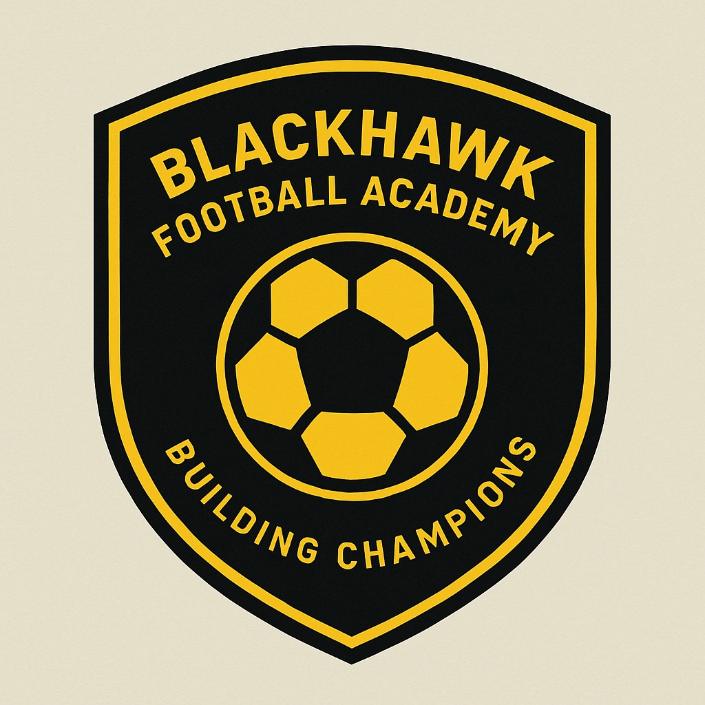Bold Blackhawk Football Academy Shield Logo Design