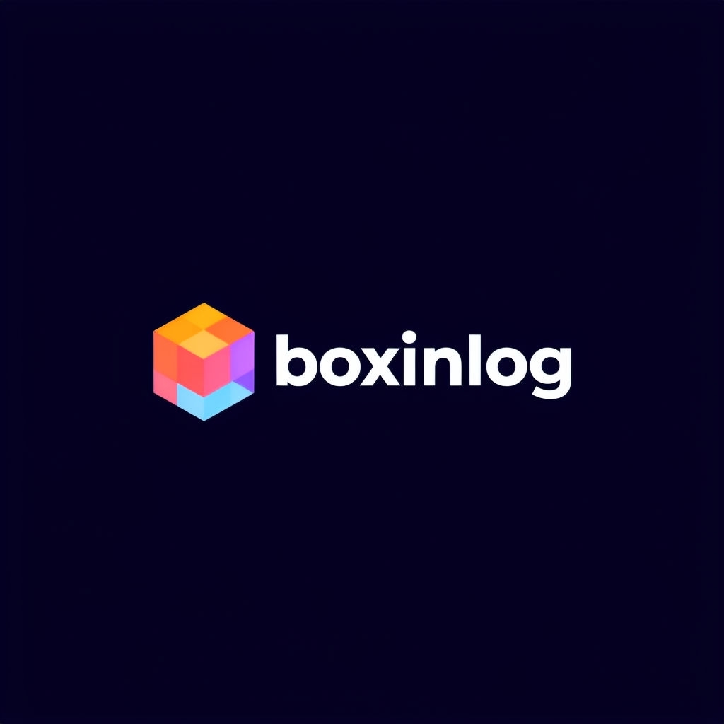 Colorful Geometric Cube Logo Design for Boxinlog Brand Logo