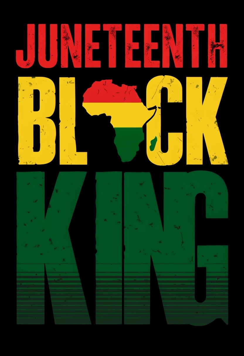 Bold Juneteenth Graphic Map Design T-Shirt