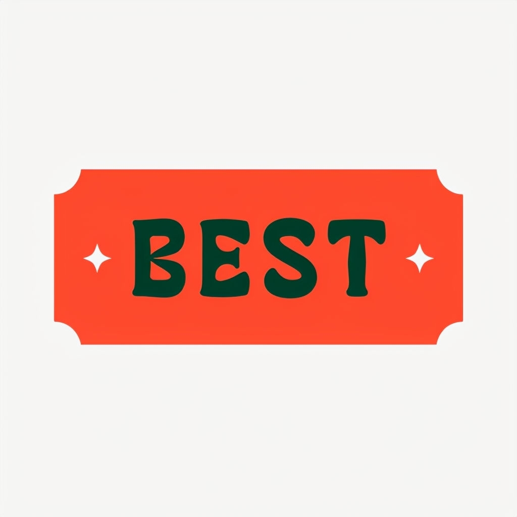 Minimalist Bold BEST Label with Decorative Stars Sticker