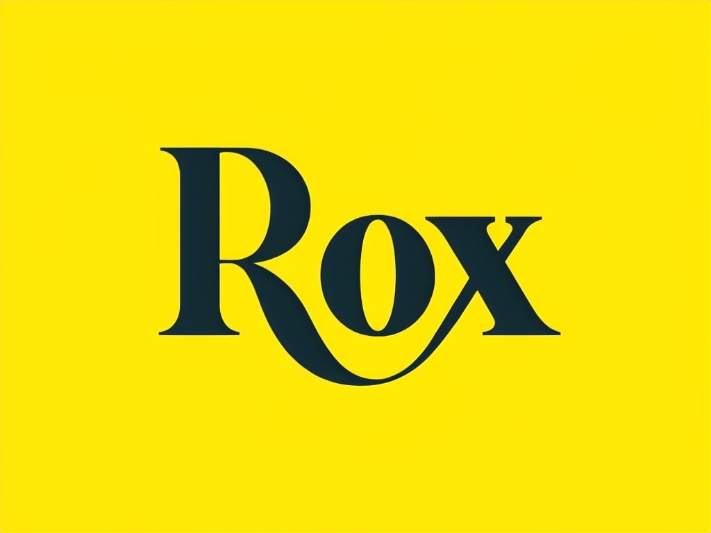Minimalist Sophisticated Rox Logo on Vibrant Yellow Background Logo