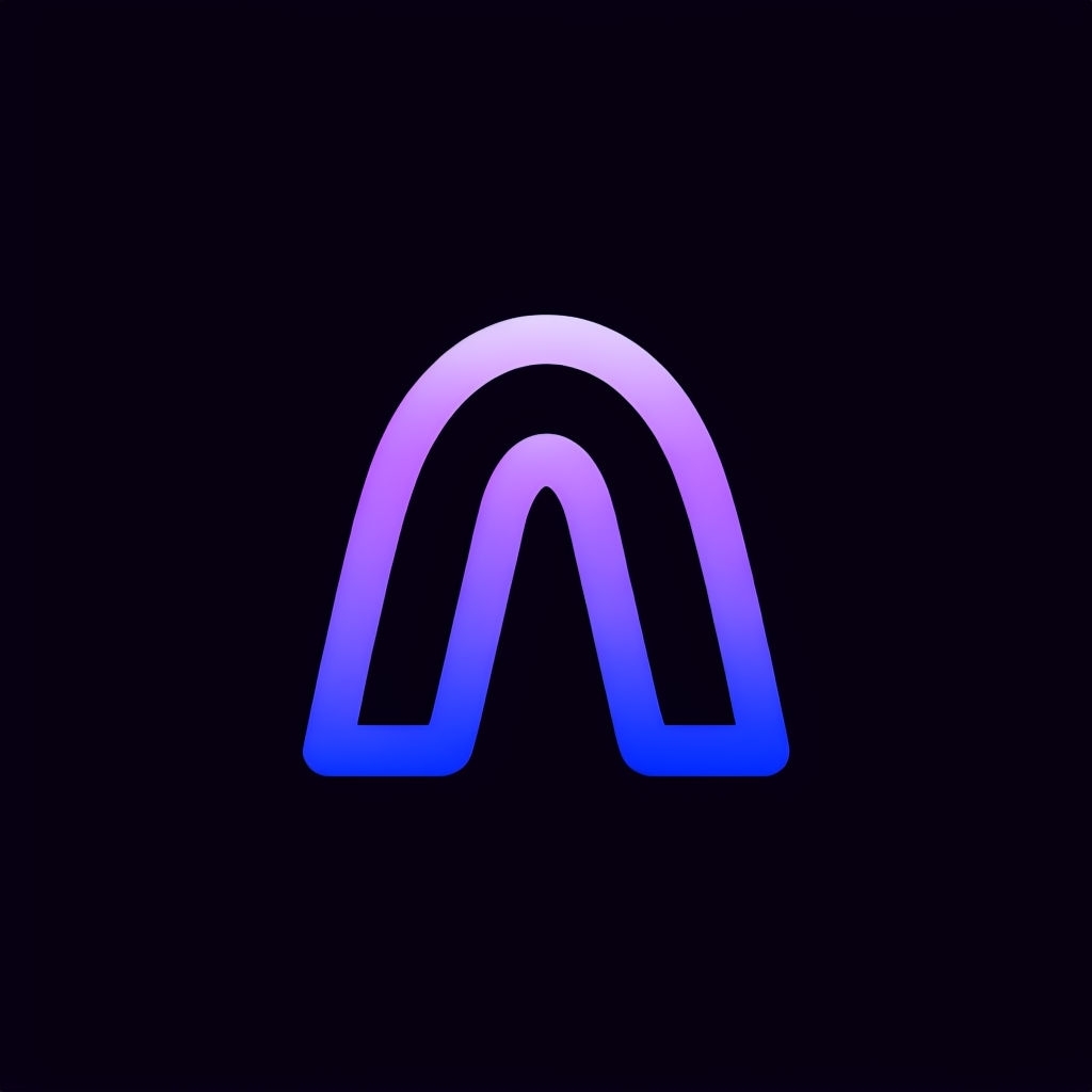 Vibrant Minimalist Gradient Volcano Logo Design on Black Background