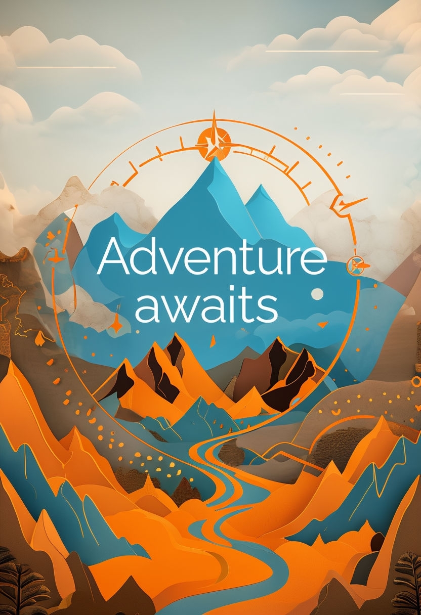 Adventure Awaits Dynamic Outdoor Quote Art Poster