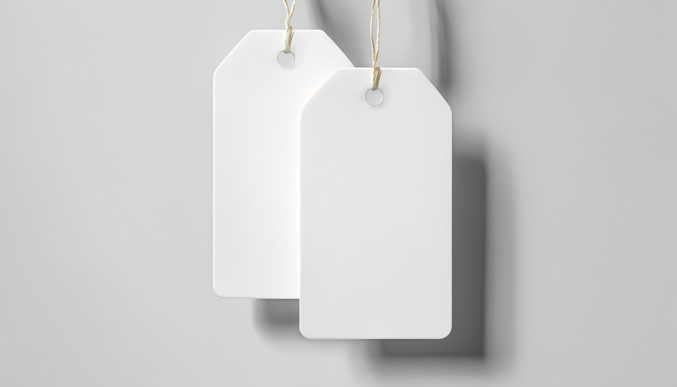 Minimalist White Clothing Tags Studio Mockup