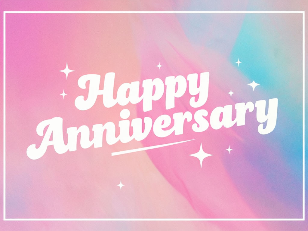 Elegant Pastel Gradient Happy Anniversary Card Design