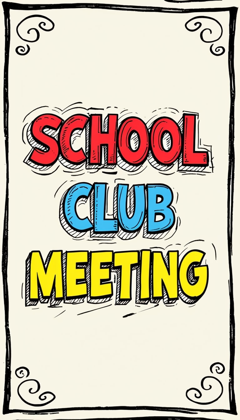 Nostalgic Hand-Drawn School Club Meeting Flyer Poster - Playground