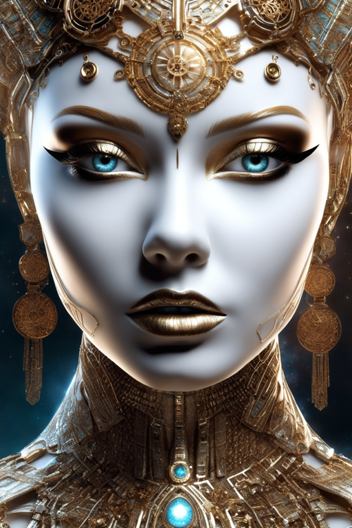 An extreem close up of a futuristic womans face with makeup by Dreamer ...