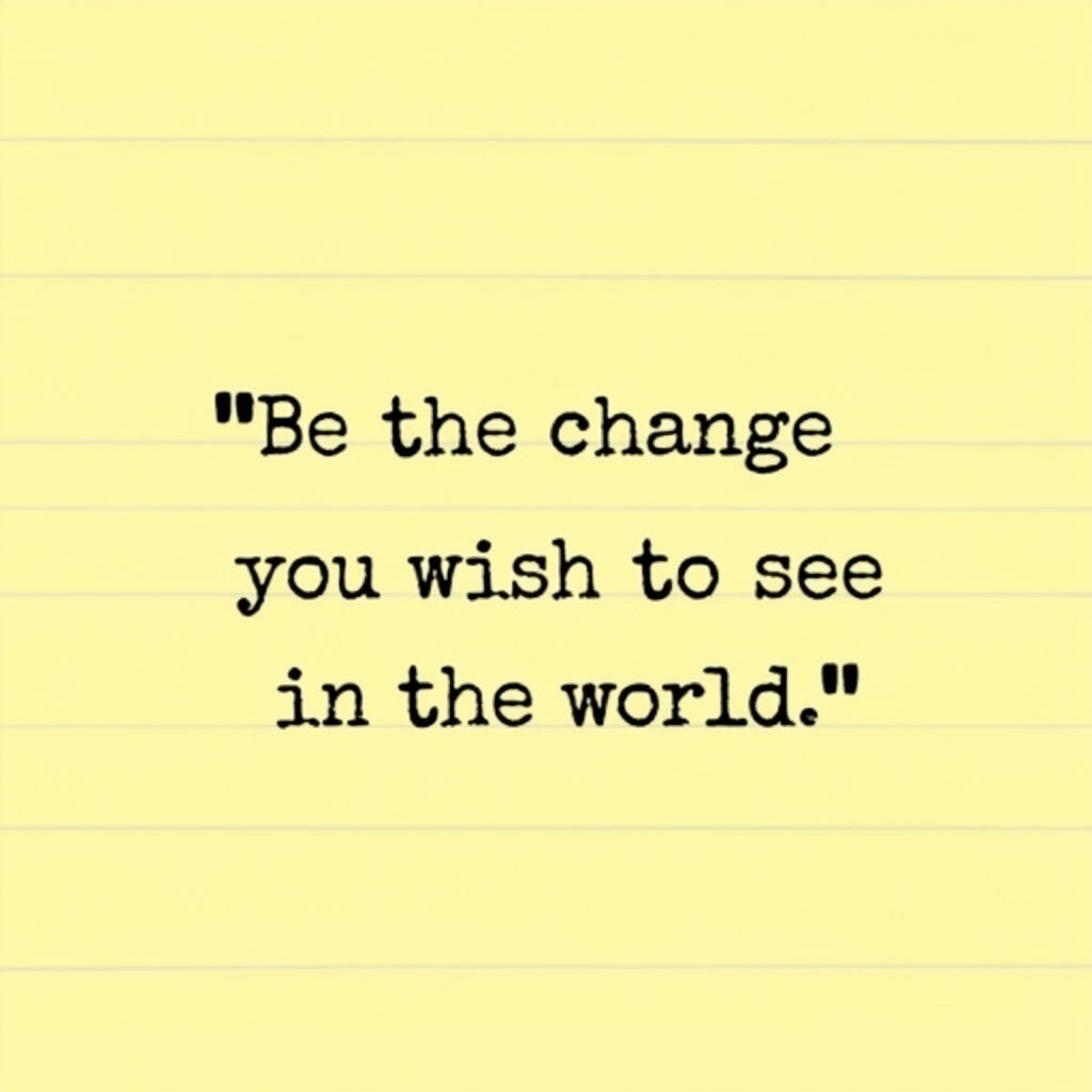 Be the Change Inspirational Quote Minimalist Design Social Media Post