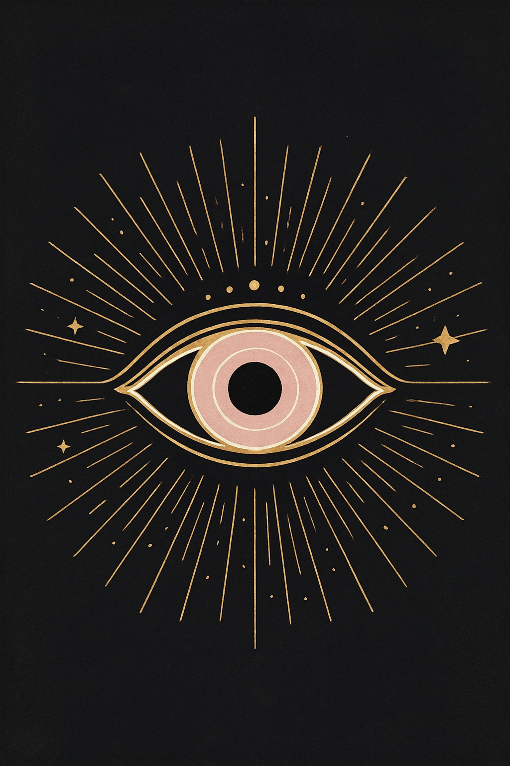 Stylized All-Seeing Eye Illustration with Golden Accents Phone Case Cover