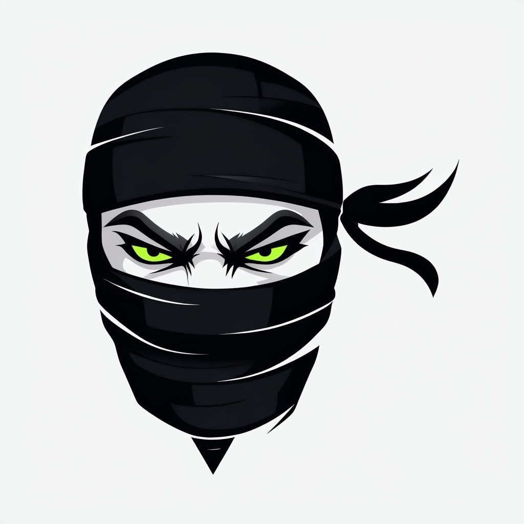 Minimalist Ninja Assassin Face Illustration Art