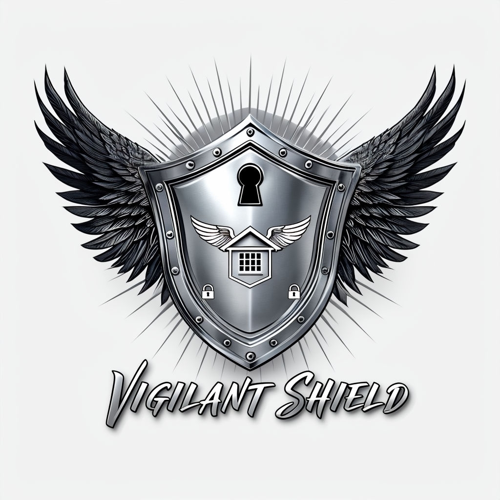 Vigilant Shield with Wings and Padlocks Art Poster