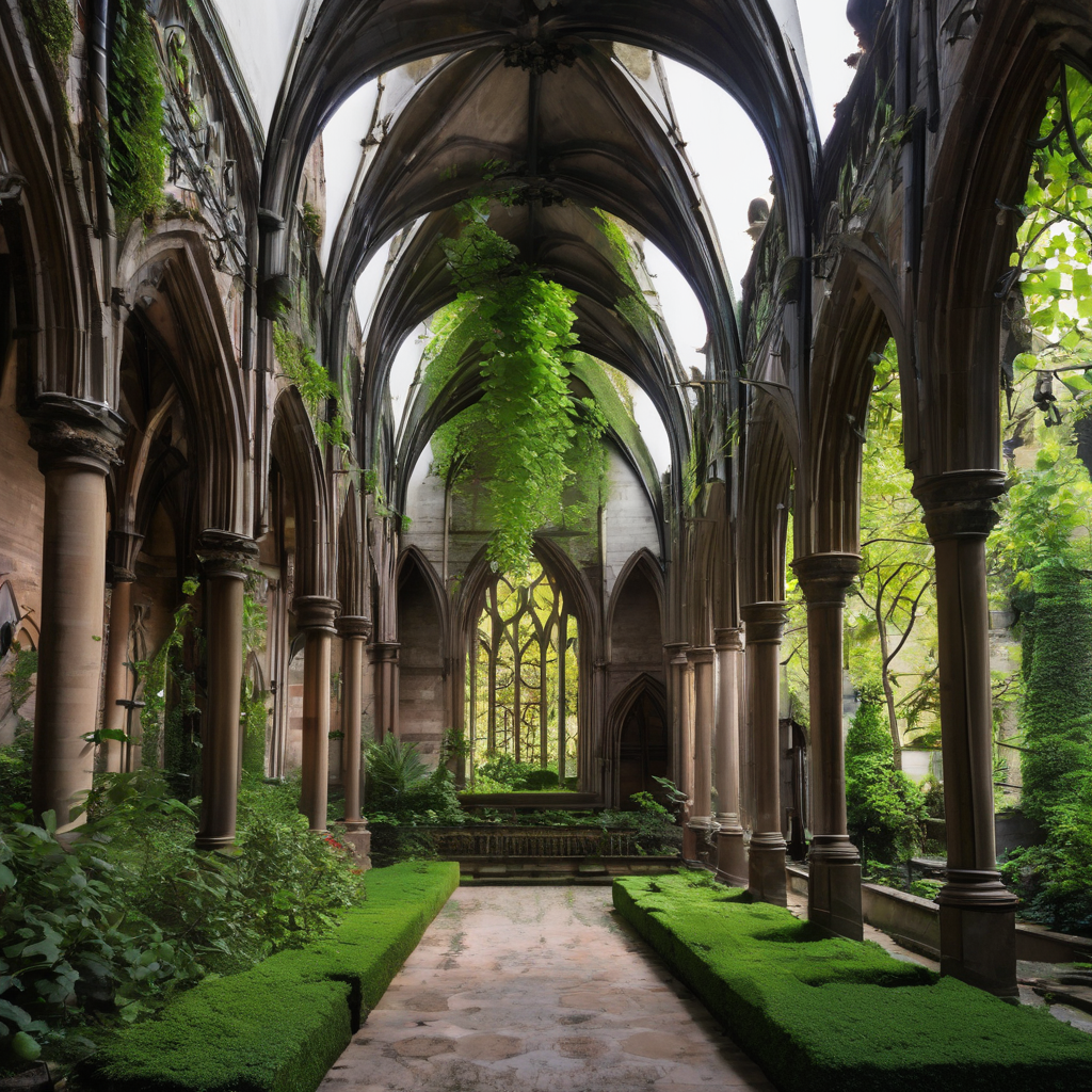 Huge gothic buildings and overgrown gardens by E Jester Playground