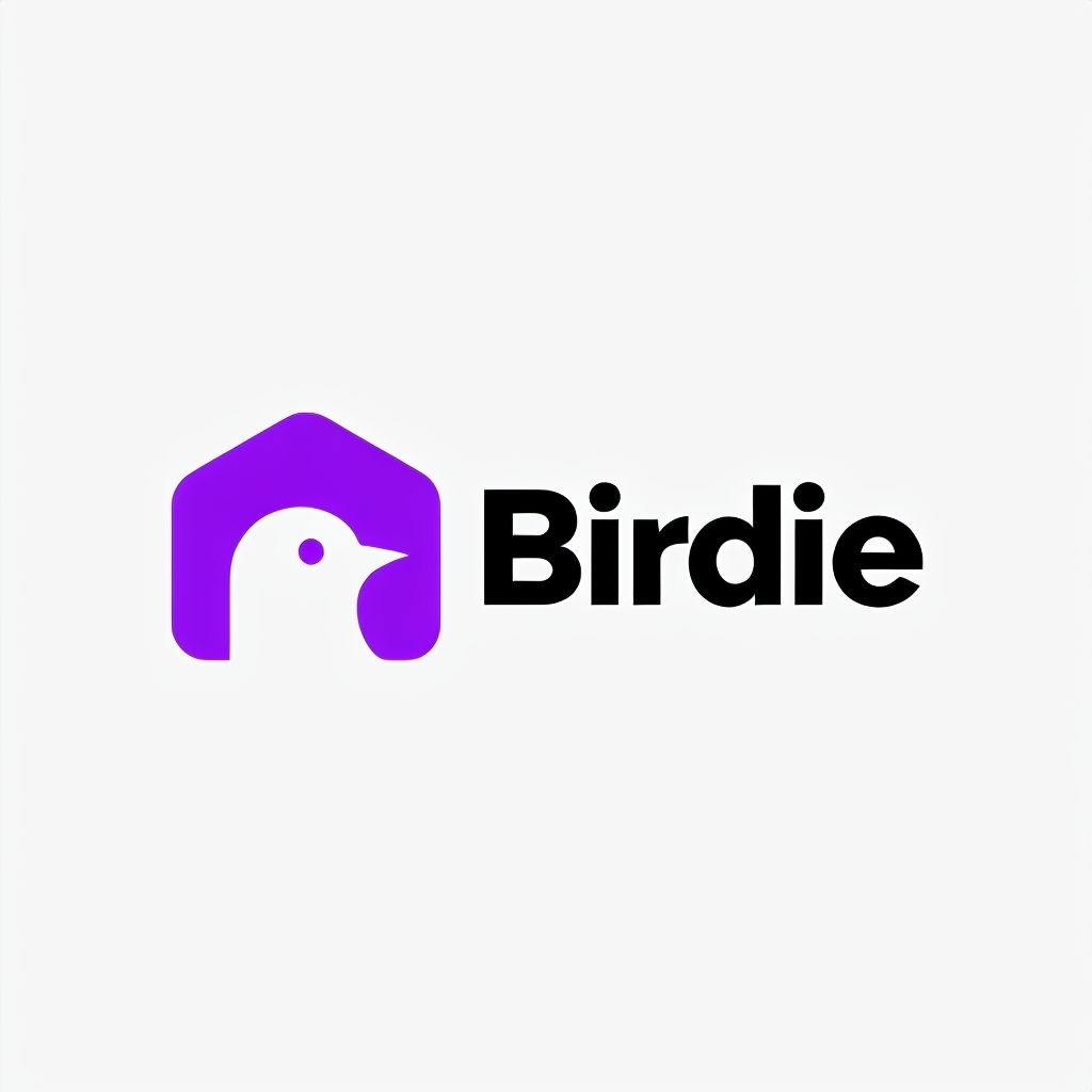 Modern Minimalist Birdie Logo Design with Hexagonal Shape