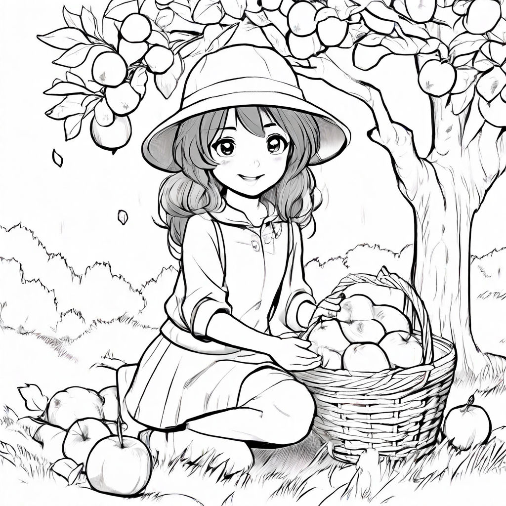 Create a black-and-white coloring page featuring in anime ca... by I ...